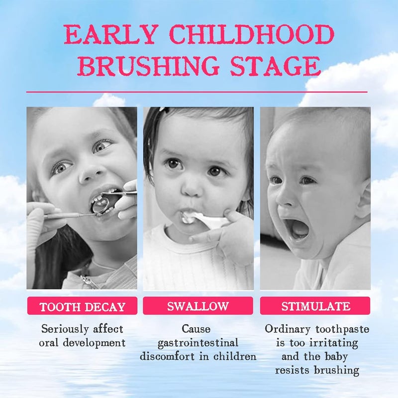 woobles Kids Foam Toothpaste with Strawberry Flavor, Children Foam Toothpaste, Fluoride Free Natural Formula, Kids Deep Cleansing Foam Toothpaste for Electric Toothbrush 60ml (Strawberry) - Image 3